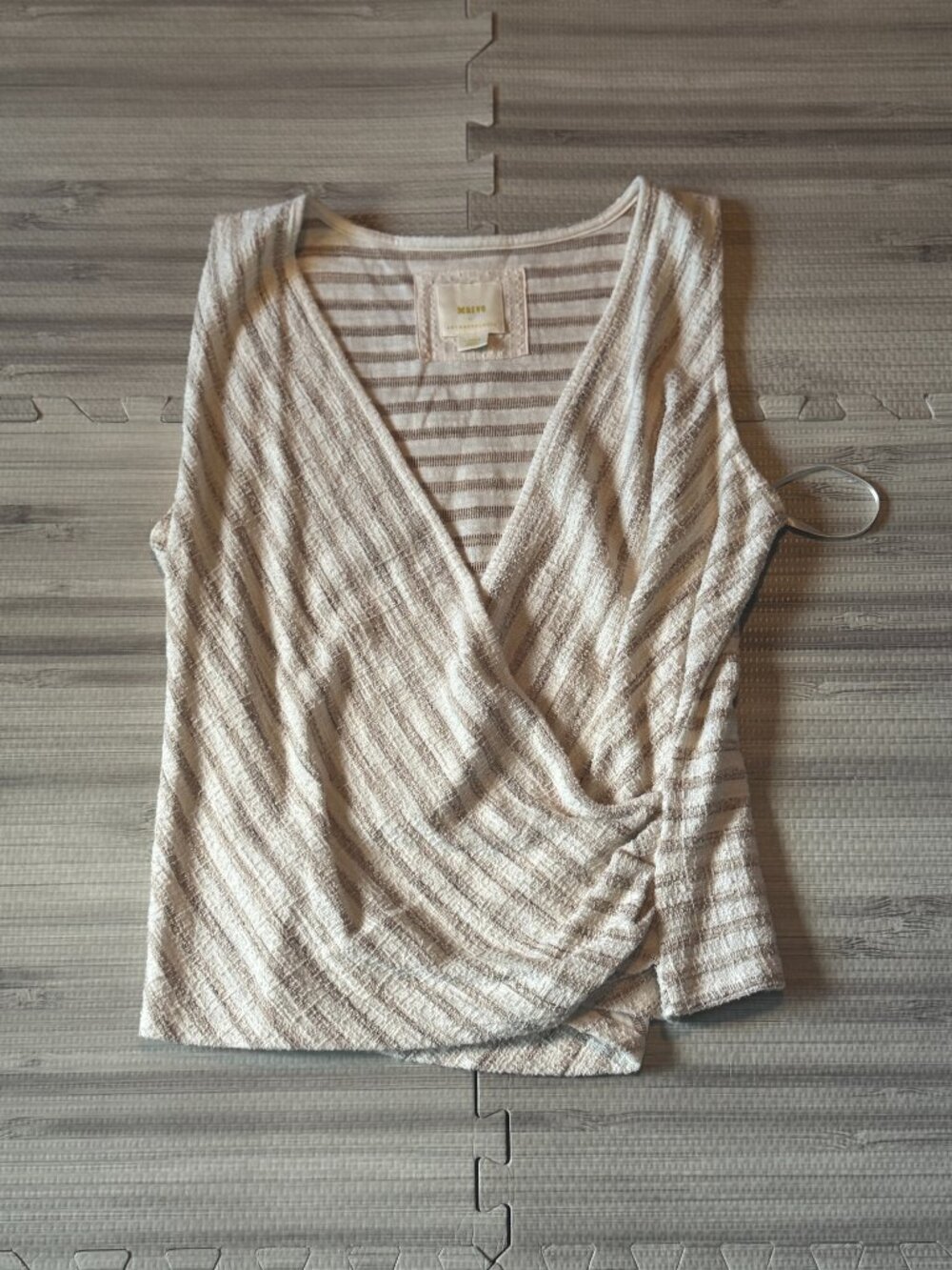 Anthropologie Maeve Women's Striped Wrapped Sleeveless Top
